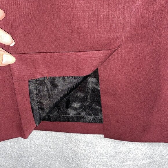 Pendleton Straight Buis A-line Women's Skirt 100%Virgin Wool Maroon/Purple Sz 12 - Picture 5 of 9